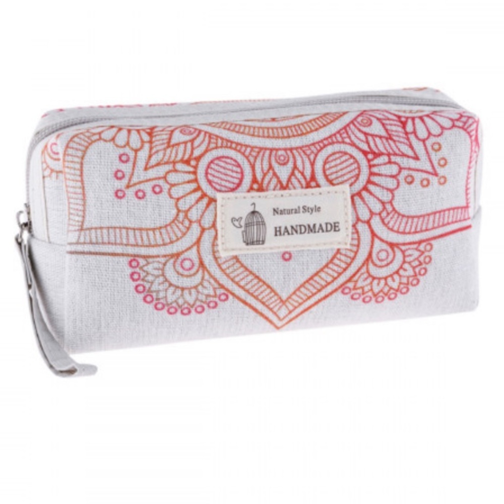 Mandala Print Zippered Make-Up Cosmetics Pouch, Pencil Case